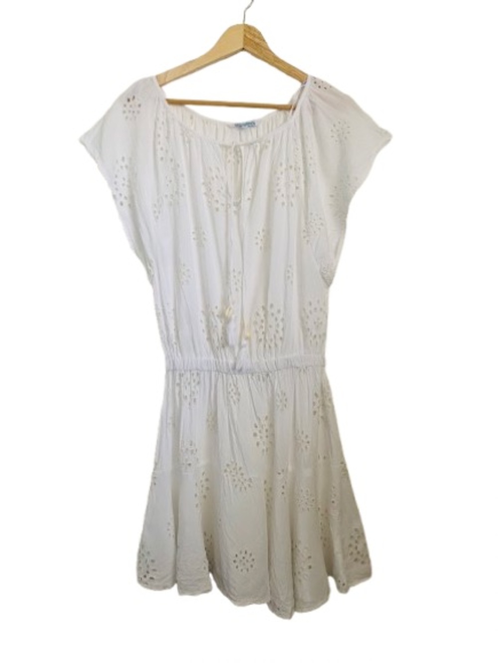 Blue Island White Eyelet Tie-Front Dress Cover-Up Size M